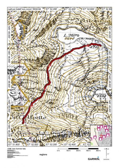 mappa cartinaPasso dell'Alpetto - Lago Nero 