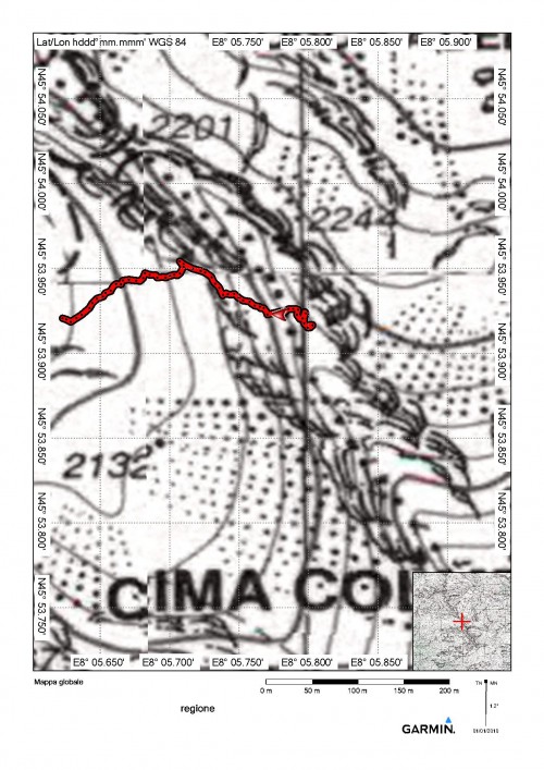 mappa cartinaBocchetta del Rosso 