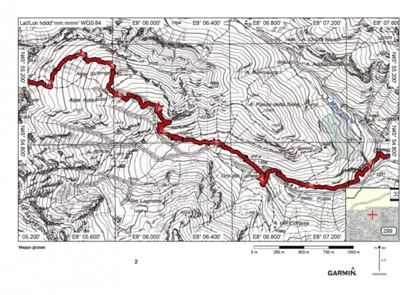 mappa cartinaBocchetta di Striengo o  Strienghi 