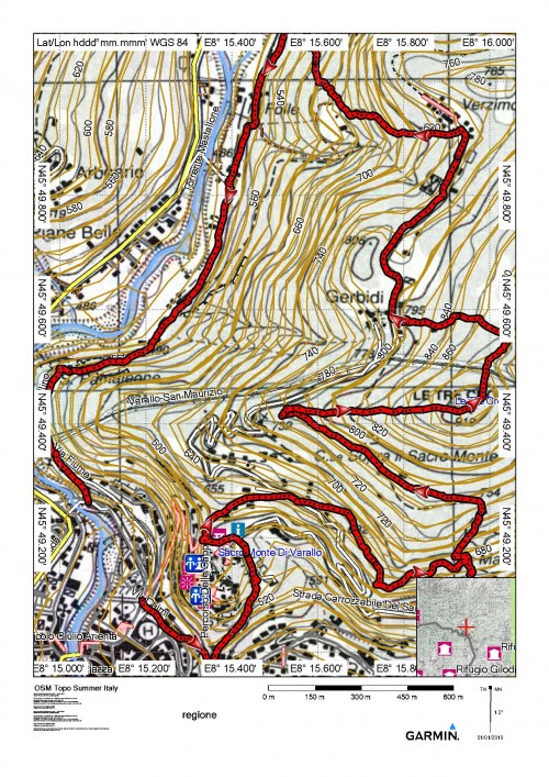 mappa cartinaSentiero di Padre Gallino