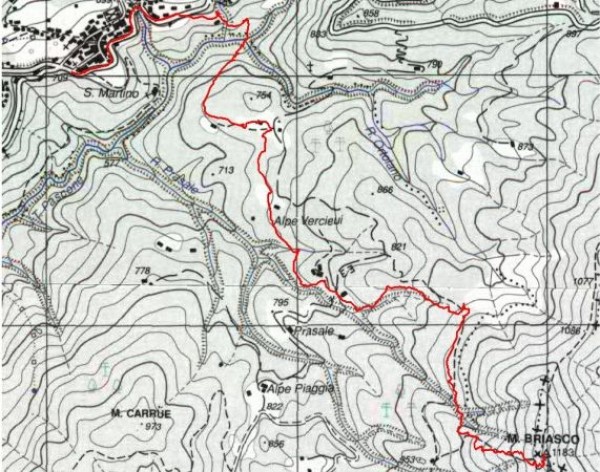 mappa cartinaMonte Briasco