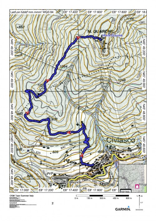 mappa cartinaCiviasco - Monte Quarone 