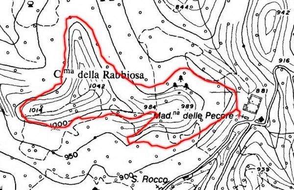 mappa cartinaAnello della Cima della Rabbiosa 