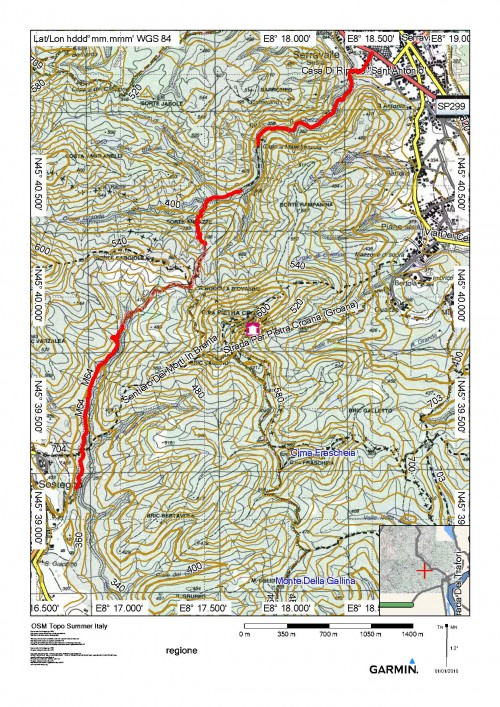 mappa cartinaSerravalle - Sostegno 