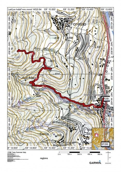 mappa cartinaIsolella - itinerario 716 (San Bernardo)